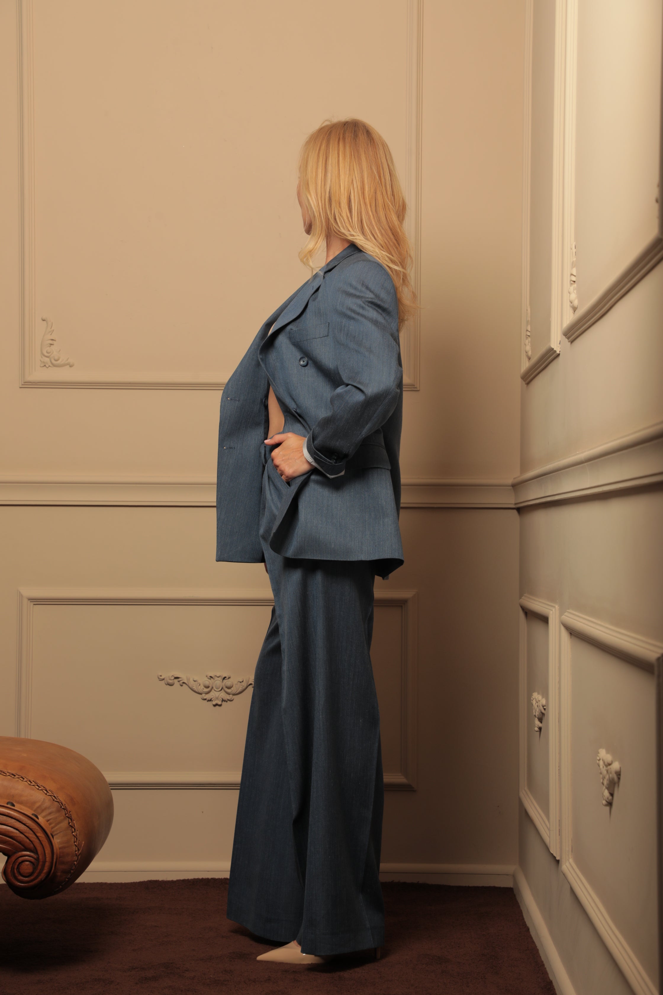 Костюм “Alaia” Светло Син | Suit "Alaia" light blue | EZARO FASHOIN HOUSE