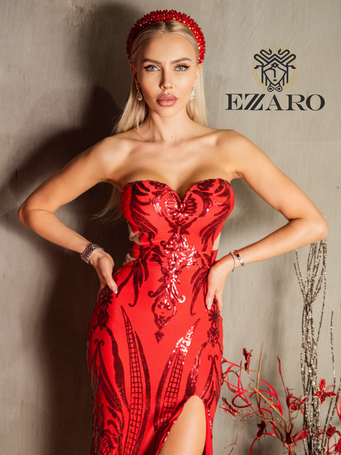 Рокля "Vivian red” | Dress "Vivian red” | EZARO FASHION HOUSE